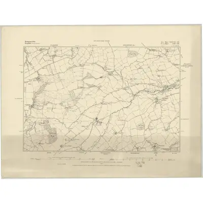 1882 Map of Montgomeryshire XXXVII.SE, 1884 Print