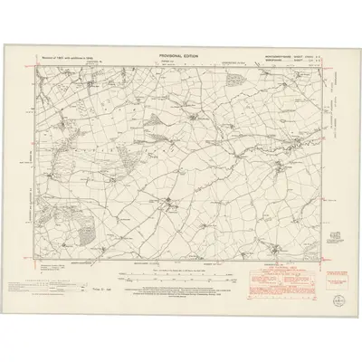1949 Map of Montgomeryshire XXXVII.SE, 1953 Print