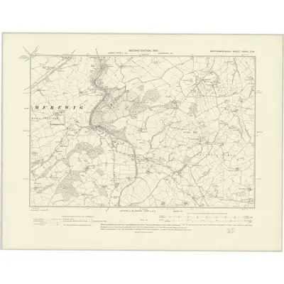 1901 Map of Montgomeryshire XXXVII.SW, 1903 Print
