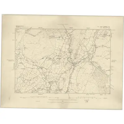1883 Map of Montgomeryshire XXXVIII.NE, 1885 Print