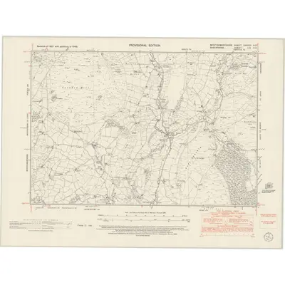 1949 Map of Montgomeryshire XXXVIII.NE, 1953 Print