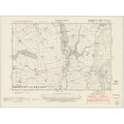 1949 Map of Montgomeryshire XXXVIII.NW, 1953 Print