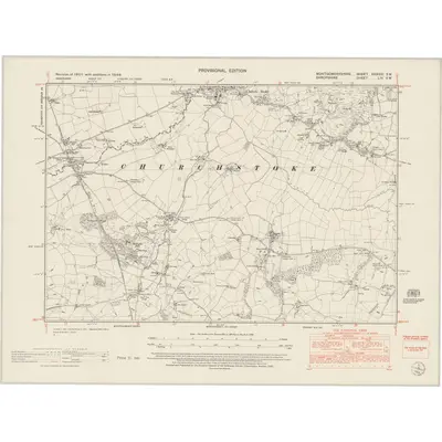 1949 Map of Montgomeryshire XXXVIII.SW, 1953 Print