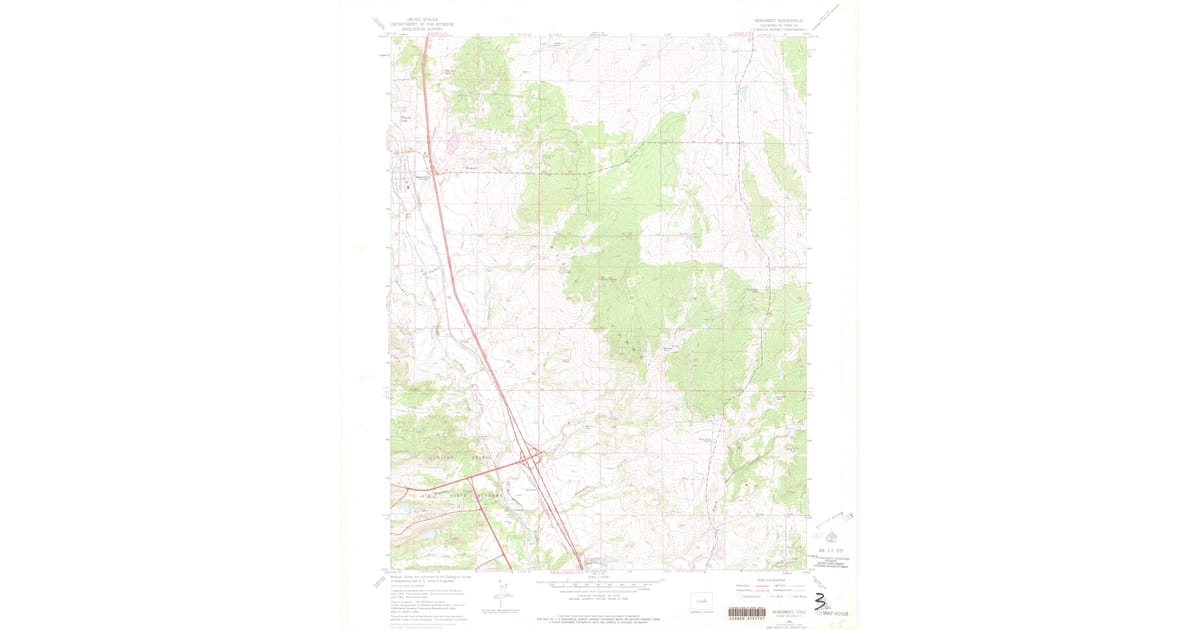 1961 Map of Monument, CO — High-Res, 1975 Print | Pastmaps