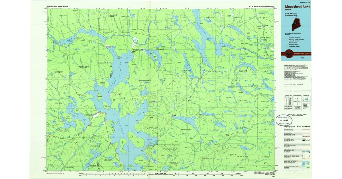 1980s Maps of Greenville ME - Moosehead Lake Piscataquis County Me Usgs Topo 1985 P1986 Og 1200x630 