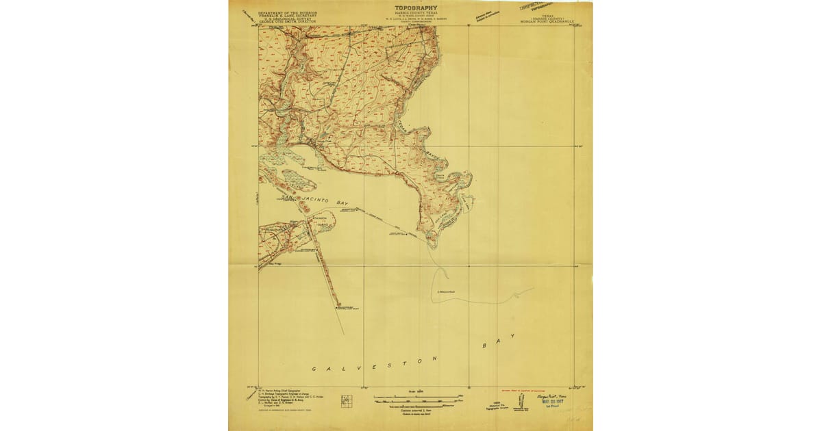 Old Maps of La Porte TX Pastmaps - Morgan Point Chambers County Tx Usgs Topo 1916 Og 1200x630
