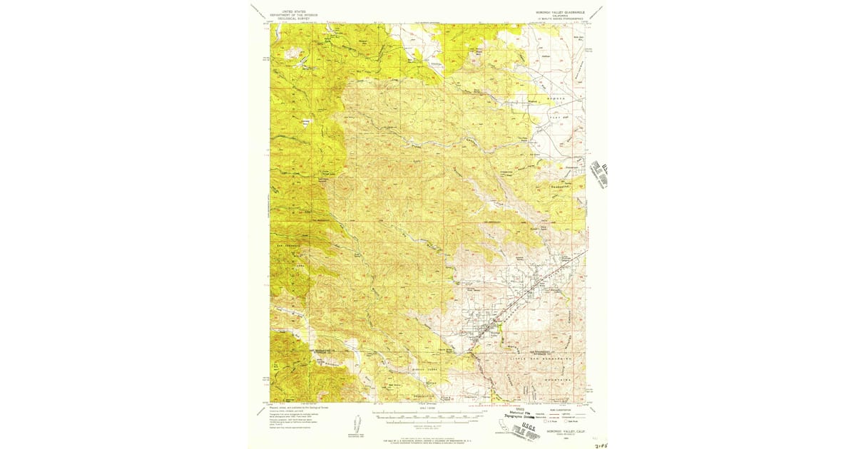 1955 Map of Morongo Valley, Rimrock, Pioneertown — High-Res | Pastmaps