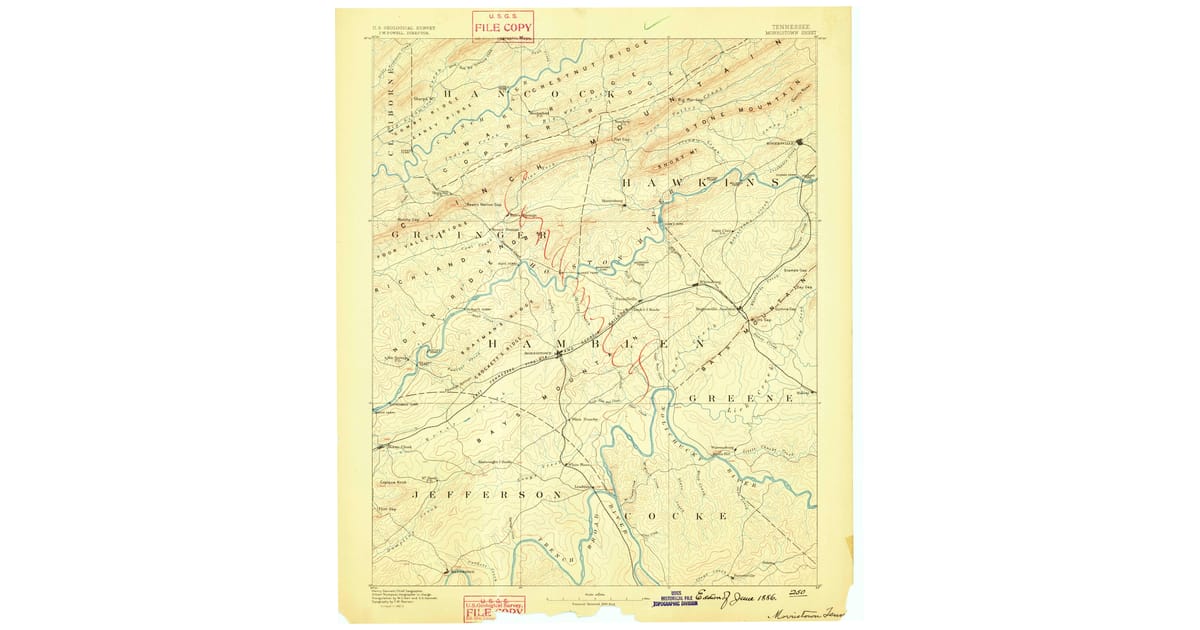 Old Maps of Spruce Pine TN for - Morristown Hawkins County Tn Usgs Topo 1883 Og 1200x630