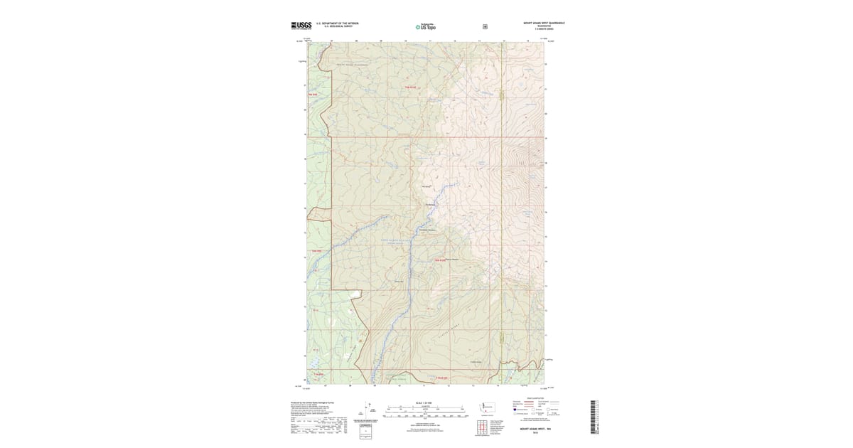 2023 Map of Mount Adams West, Skamania County, WA — High-Res | Pastmaps
