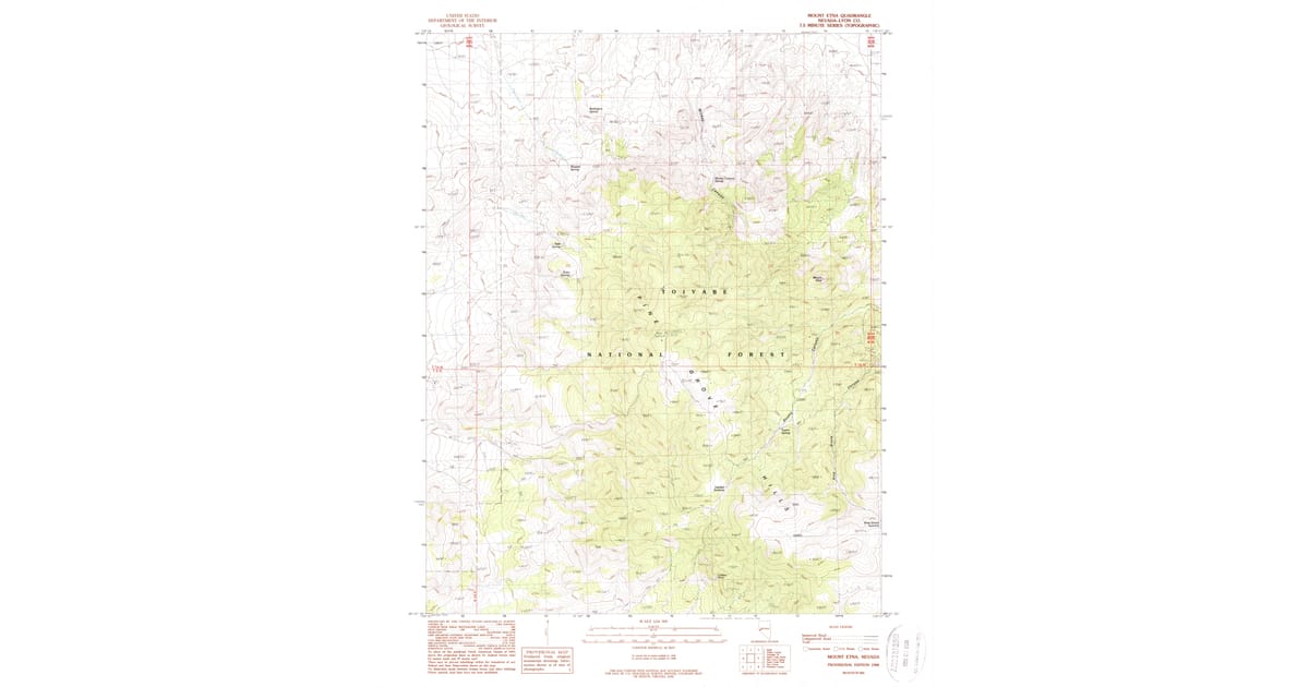 1988 Map of Mount Etna, Lyon County, NV — High-Res | Pastmaps