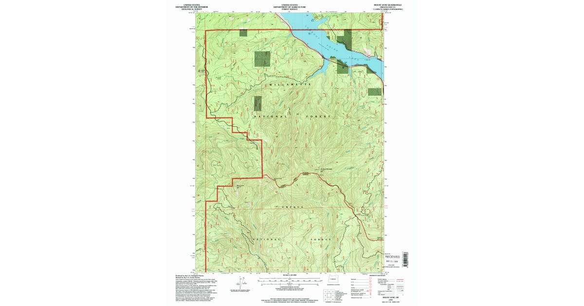 1997 Map of Mount June, Lane County, OR — High-Res | Pastmaps