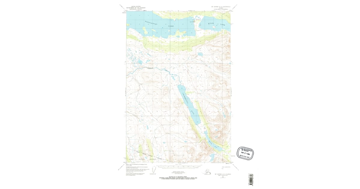 1951 Map of Mount Katmai D-4, Lake and Peninsula Borough, AK — High-Res ...