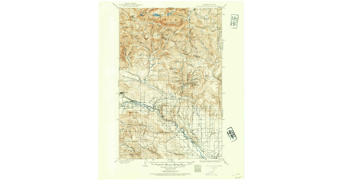 1800s 19th Century Maps of Roslyn - Mount Stuart Kittitas County Wa Usgs Topo 1897 Og 1200x630 
