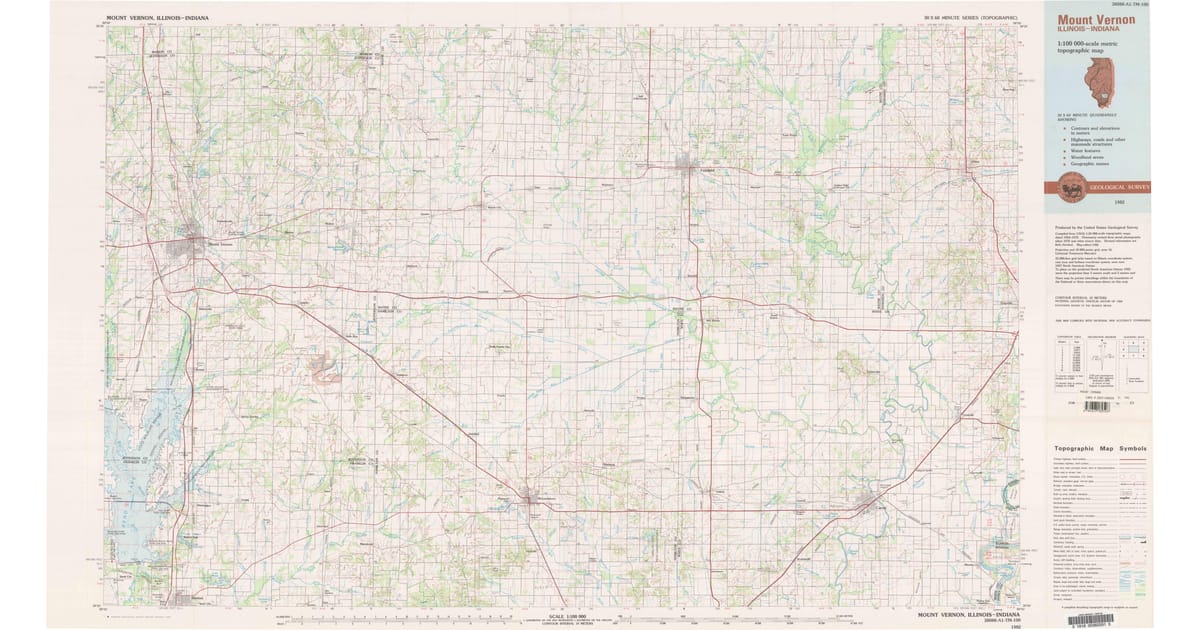 1980s Maps of Mount Vernon IL - Mount Vernon Wayne County Il Usgs Topo 1982 Og 1200x630