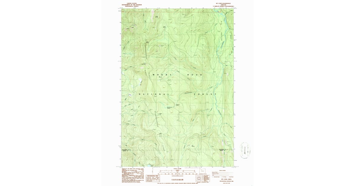 1986 Map of Mt. Lowe, Clackamas County, OR — High-Res | Pastmaps