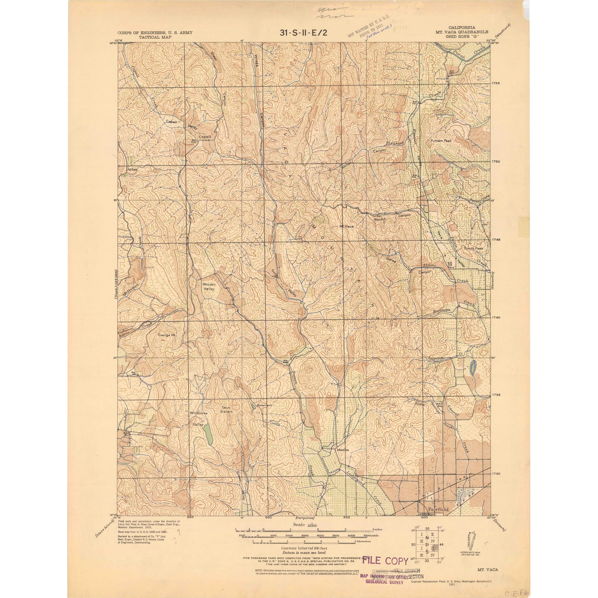 1921 Map of Mt. Vaca, Solano County, CA — High-Res | Pastmaps