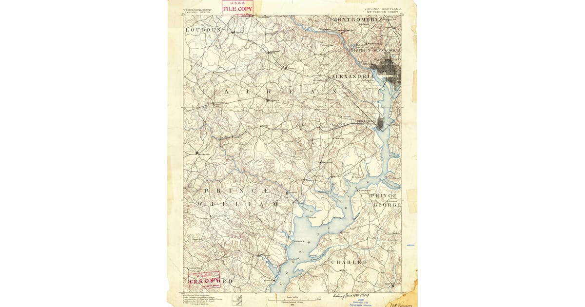 1800s 19th Century Maps of Parkfairfax - Mt Vernon Fairfax County Va Usgs Topo 1890 Og 1200x630