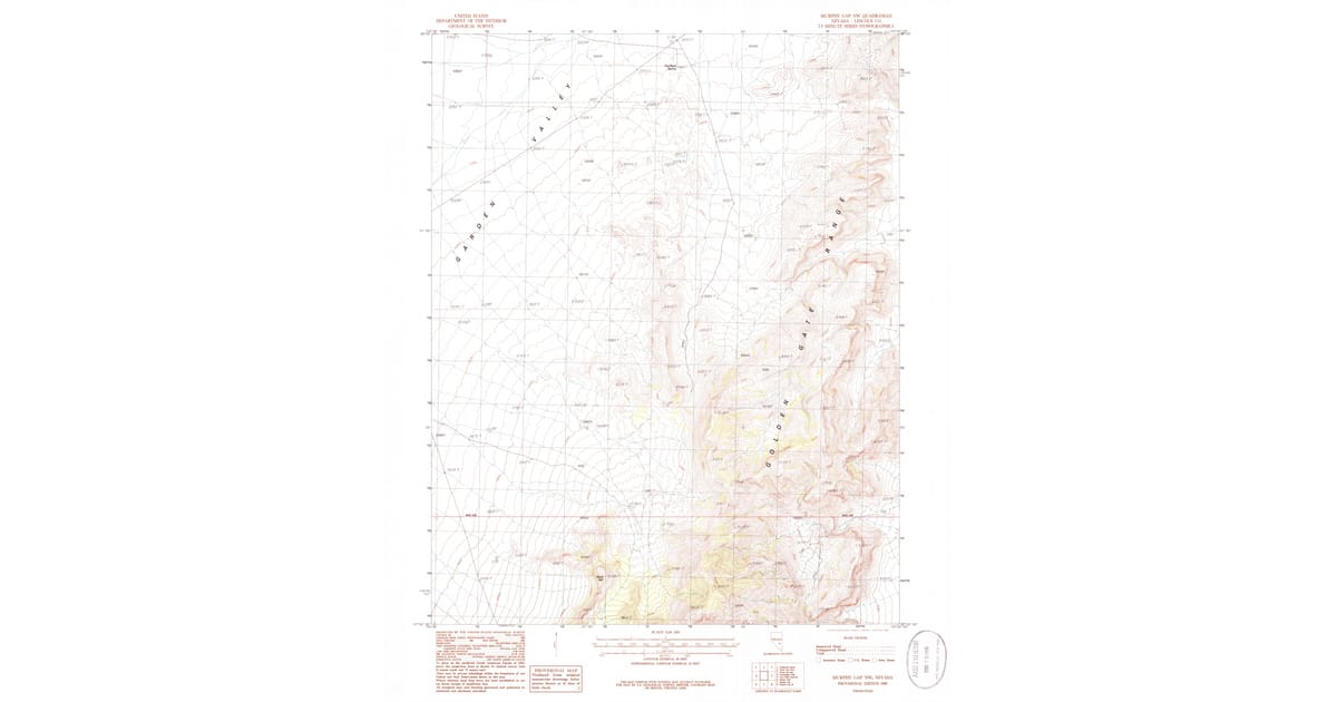 Sam R. Murphy Map 1985 Map of Murphy Gap NW, Lincoln County, NV — High-Res | Pastmaps