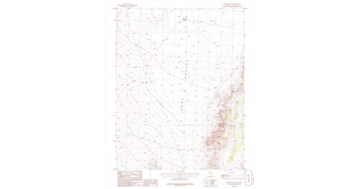 1985 Map of Murphy Gap SE, Lincoln County, NV — High-Res | Pastmaps