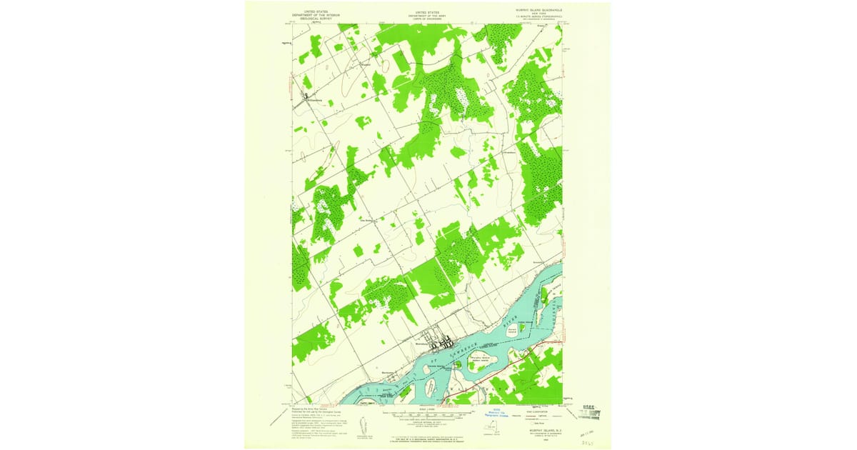 1942 Map of Murphy Island, St. Lawrence County, NY — High-Res | Pastmaps