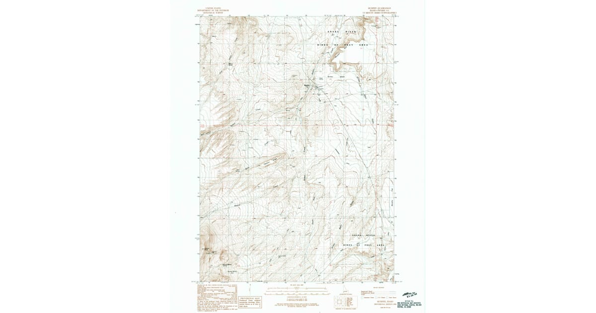1990 Map of Murphy, ID — High-Res | Pastmaps