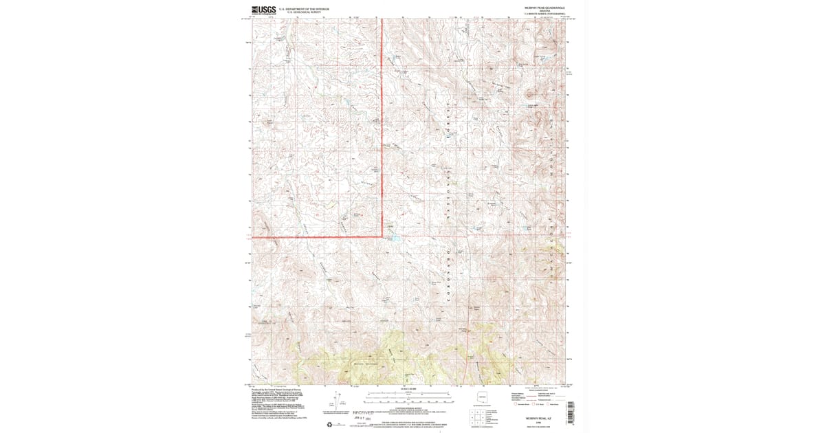 1996 Map of Murphy Peak, Pima County, AZ — High-Res | Pastmaps