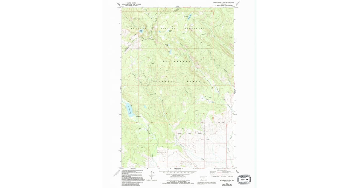 Beaverhead Spring 1977 Map of Mussigbrod Lake, Beaverhead County, MT — High-Res, 1994 ...