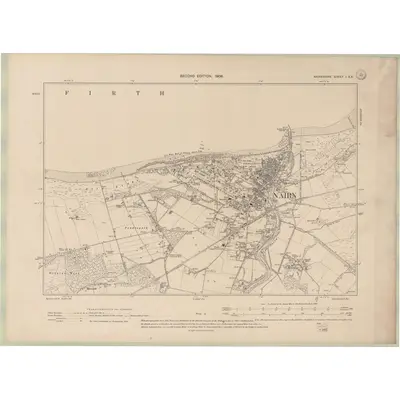 1904 Map of Nairnshire Sheet I.SE, 1906 Print