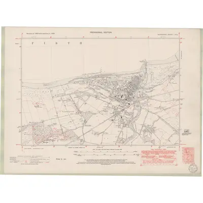 1938 Map of Nairnshire Sheet I.SE, 1950 Print