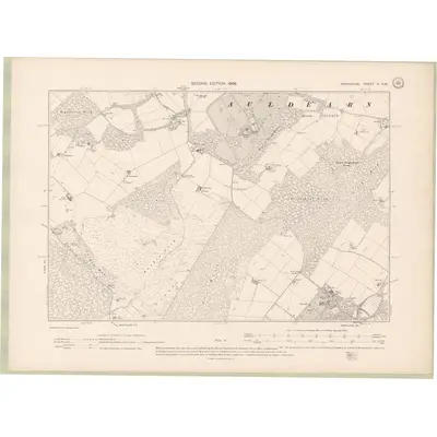1904 Map of Nairnshire Sheet V.NW, 1906 Print