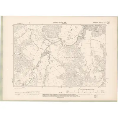 1904 Map of Nairnshire Sheet V.SW, 1906 Print