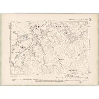 1904 Map of Nairnshire Sheet VI.SE, 1906 Print