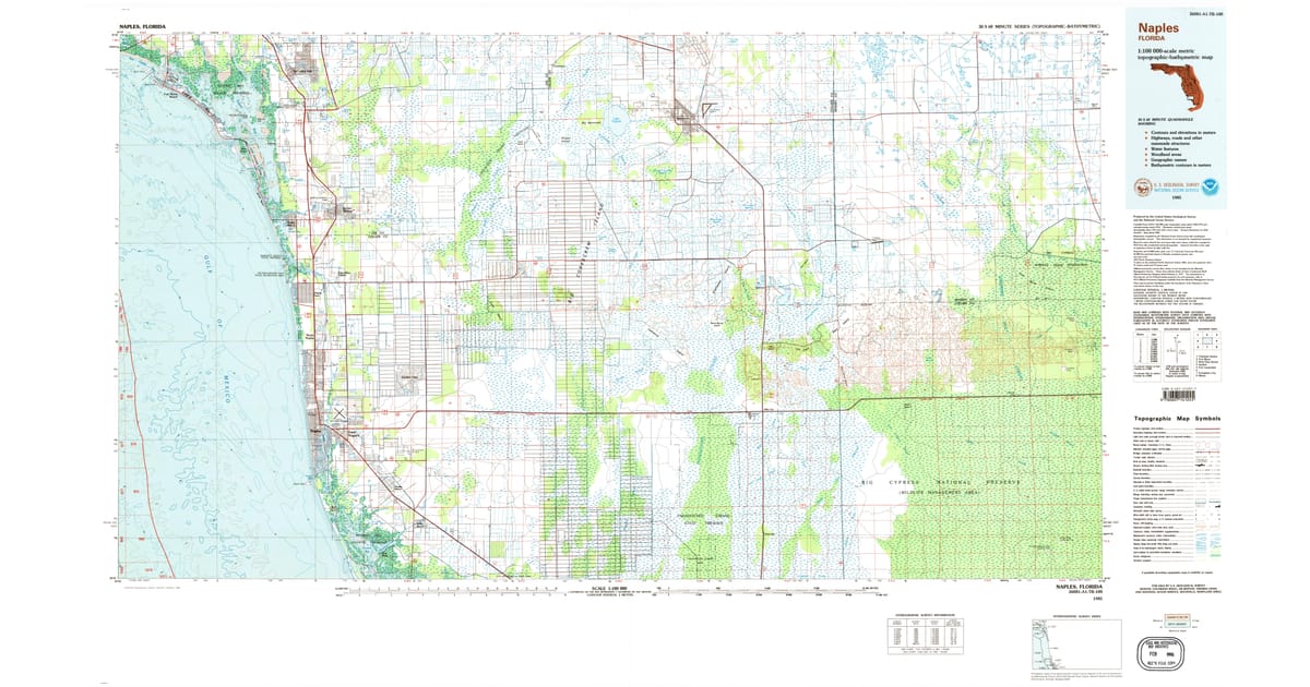 1980s Maps of Riviera Colony Collier - Naples Collier County Fl Usgs Topo 1985 P1986 Og 1200x630