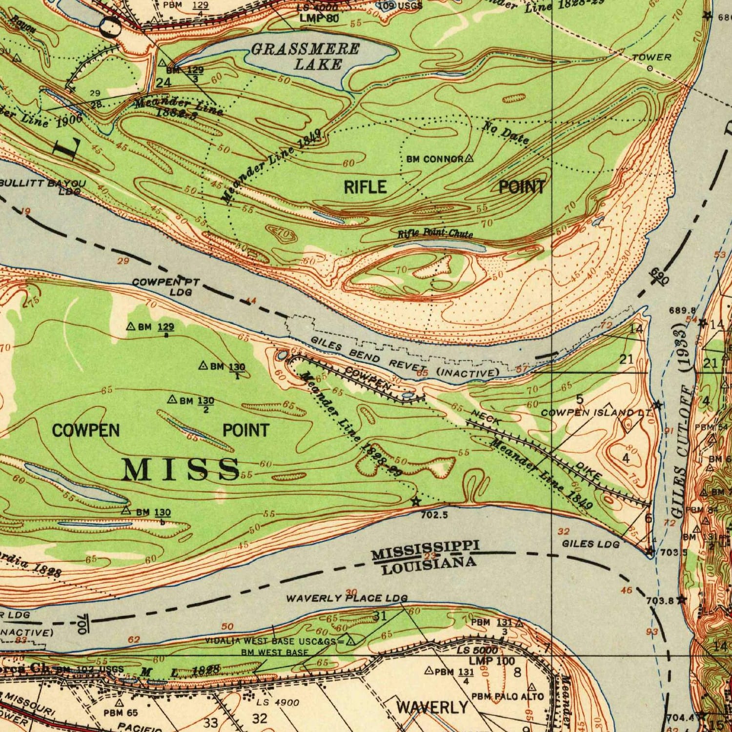 1939 Map of Natchez, MS — High-Res | Pastmaps