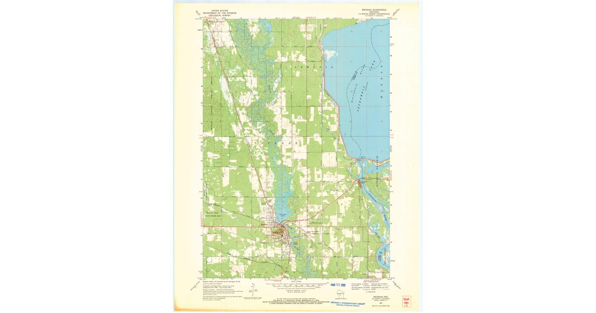 1969 Map of Necedah, WI — High-Res