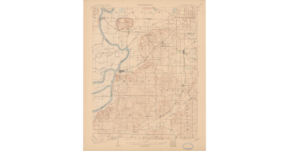 Old Maps of Poseyville IN for - New Harmony Posey County In Usgs Topo 1903 Og 1200x630 