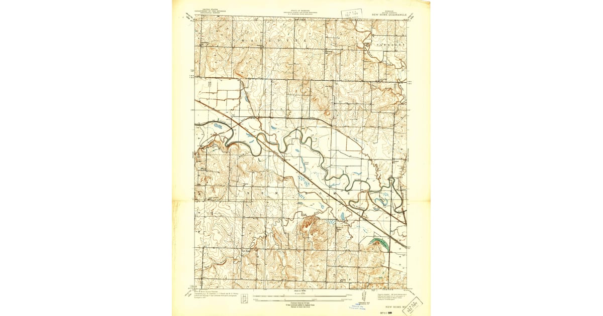 1937 Map of New Home, Bates County, MO — High-Res | Pastmaps
