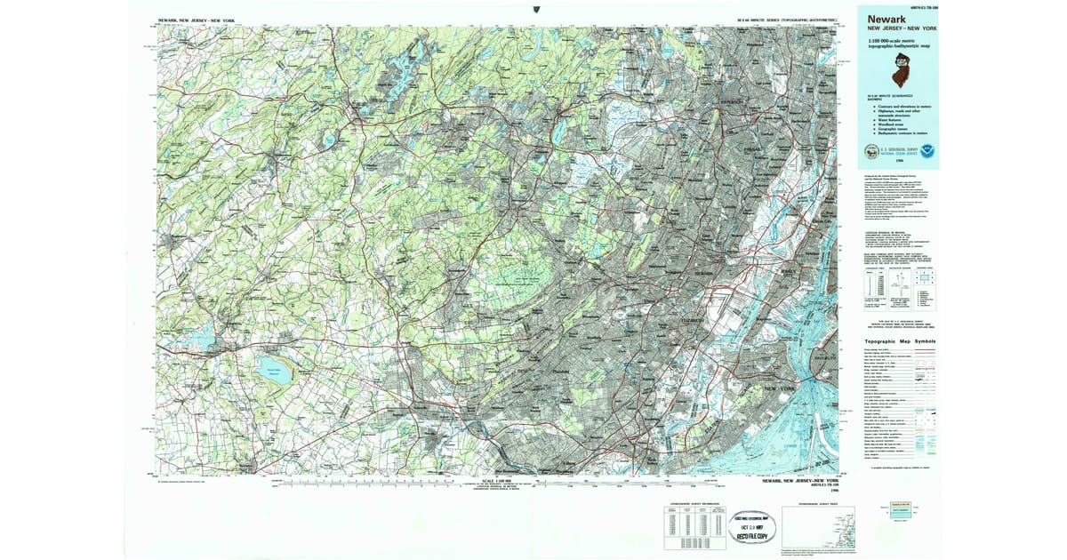 1986 Map of Newark, NJ — High-Res | Pastmaps