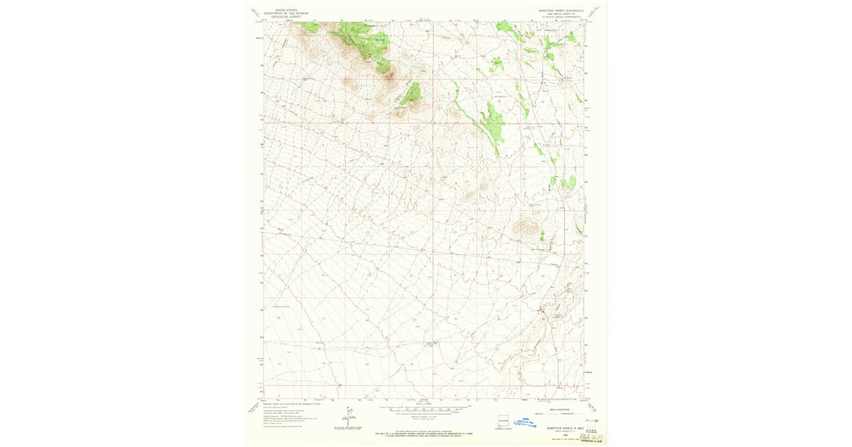 Grant Ranch Map 1962 Map of Ninetysix Ranch, Grant County, NM — High-Res | Pastmaps