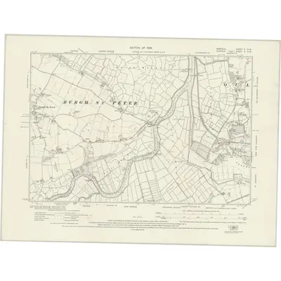 1926 Map of Norfolk C.NW, 1928 Print