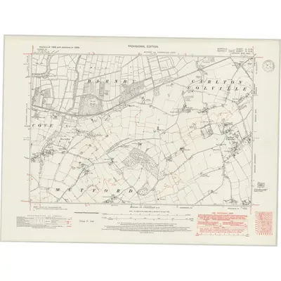 1938 Map of Norfolk C.SW, 1947 Print