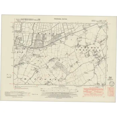 1946 Map of Norfolk C.SW, 1951 Print