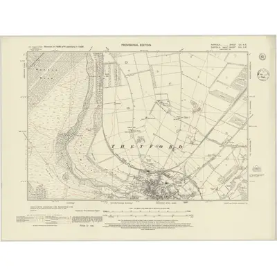 1938 Map of Norfolk CII.NE, 1945 Print