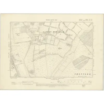 1903 Map of Norfolk CII.NW, 1905 Print