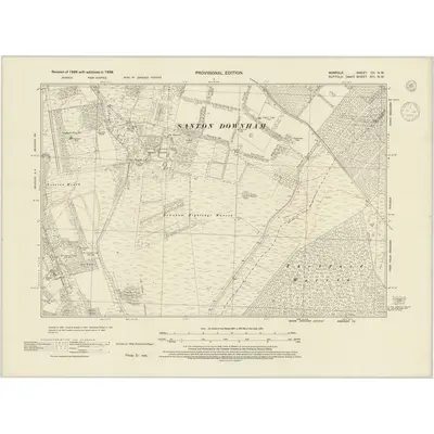 1938 Map of Norfolk CII.NW, 1945 Print