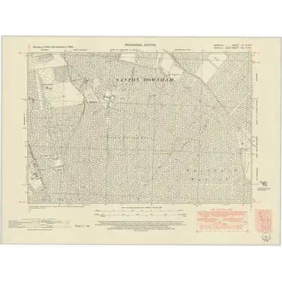 1950 Map of Norfolk CII.NW, 1952 Print