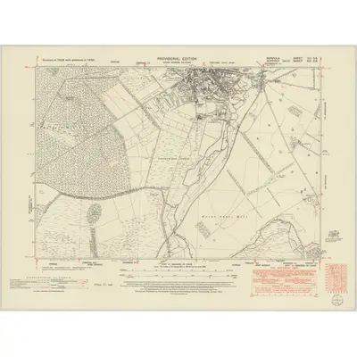 1950 Map of Norfolk CII.SE, 1952 Print