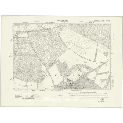 1926 Map of Norfolk CII.SW, 1929 Print