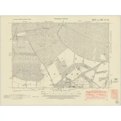 1950 Map of Norfolk CII.SW, 1951 Print
