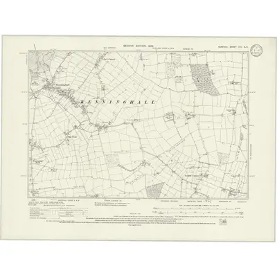 1904 Map of Norfolk CIV.NE, 1933 Print
